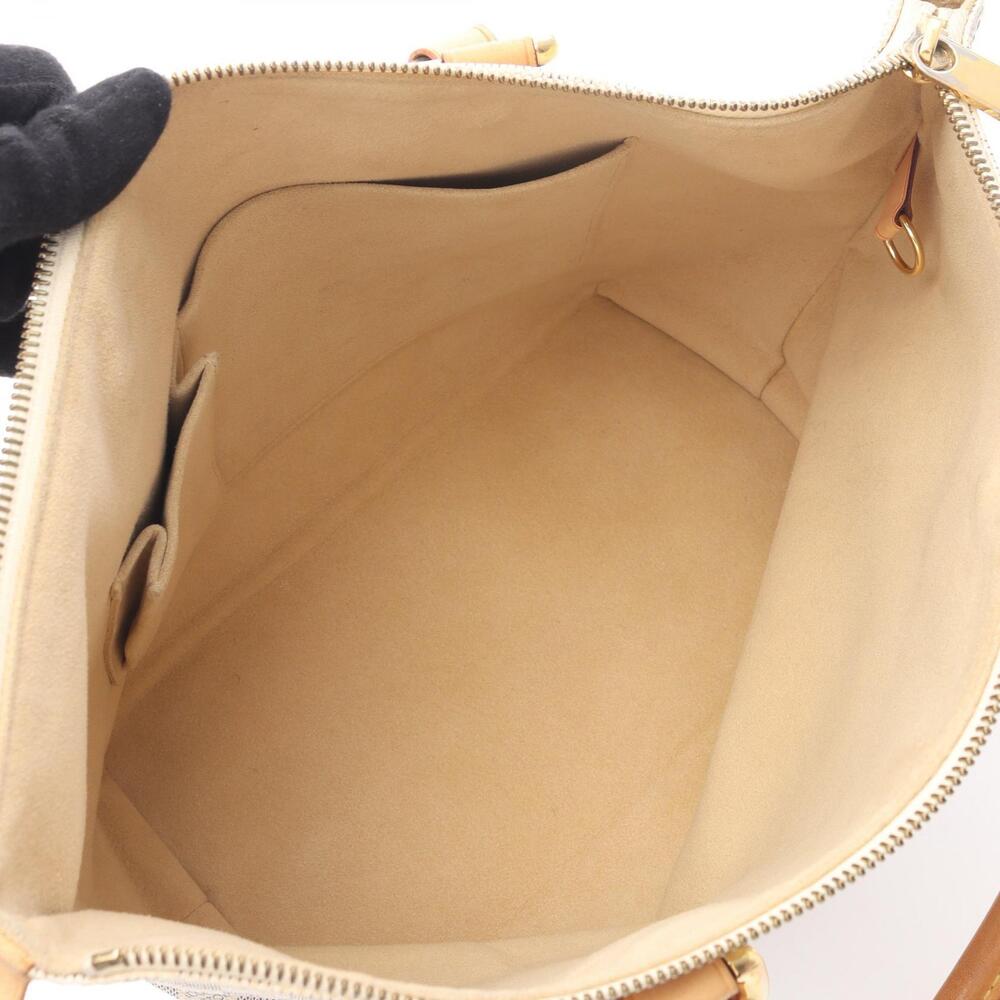 Louis Vuitton White Bag Damier Leather Azur Tote Saleya Canvas